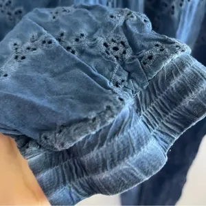 YFB Young Fabulous & Broke Blue Eyelet Lace Pants Rayon Cotton Medium thumbnail 3