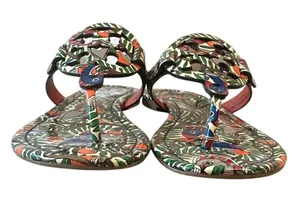 Tory Burch Miller Something Wild Patent‎ Sandals 7.5 Rare Print thumbnail 1