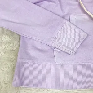 WILDFOX Hoodie Cropped Jacket‎ Large Purple Embroidered Flowers Zip Front Pastel thumbnail 8