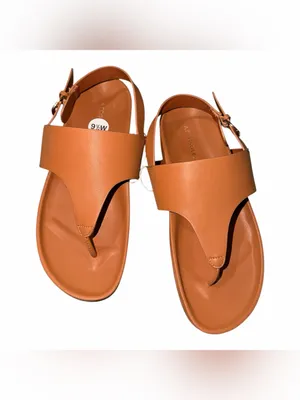 NEW Aerosoles Tan Cognac Thong Sandals with Buckle Ankle Strap 9.5W thumbnail 2