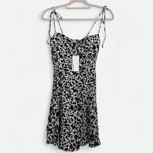 NEW Reformation Saskia rocky animal print spotted mini dress | small maximalist thumbnail 2