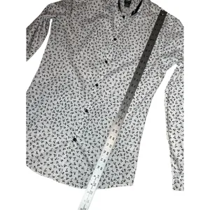 H&M Womens Slim Fit Blouse Size S Button Up White w/ Blue‎ Floral thumbnail 7