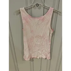 Apt. 9 Pink and white tie dye tank top size medium thumbnail 2