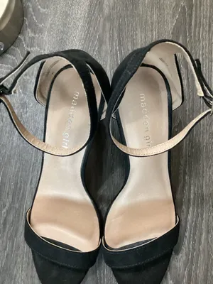 Madden Girl Beella Black Faux Suede Block Heel Ankle Strap Sandals thumbnail 2