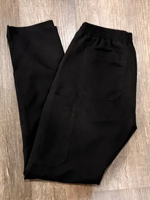 Figs Black Elastic-Waist Cargo Jogger Scrub Pants thumbnail 1