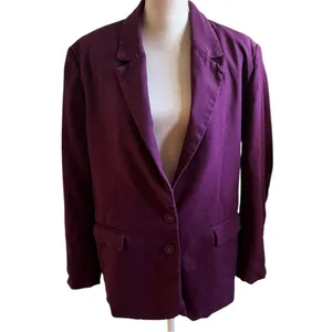 Farm Rio Burgundy straight blazer M thumbnail 3