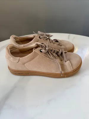 Birkenstock Suede Lace-Up Sneakers in Blush Tan thumbnail 2