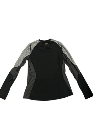 SHE Outdoor Black and Gray Long Sleeve Athletic Shirt with Thumb Holes thumbnail 3
