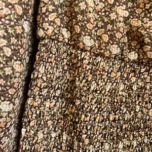 VICI Brown Floral Smocked‎ Mini Dress Long Sleeve Flounce Boho XL thumbnail 9