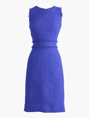 New J. Crew Sheath dress in tweed in Baltik blue size 16 thumbnail 2