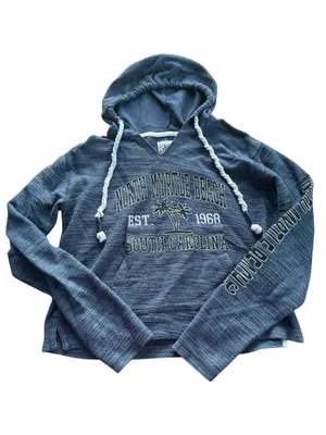 U.S. Vintage Collection North Myrtle Beach SC Blue Hooded Sweatshirt Crop XL thumbnail 1