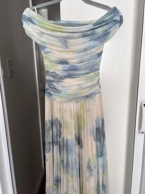Abercrombie & Fitch Giselle Drop-Waist Mesh Maxi Dress XSP thumbnail 9
