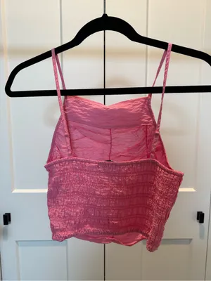 Zara Pink Ruched Spaghetti-Strap Cami thumbnail 2