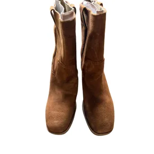 Steve Madden Romney Cognac Suede Western Square Toe Block Heel Boots Size 7.5‎ thumbnail 2