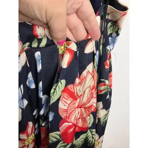 Lucy Paris Maxi Dress Womens S Navy Floral Excellent V-Neck Strappy Open Back thumbnail 5