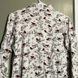 Croft & Barrow Women's Size Medium Mock Neck Long Sleeve T-Shirt White Cardinal thumbnail 5