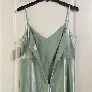 NWT Birdy Grey Jay Shiny Satin Dress In Sage Size XL thumbnail 11