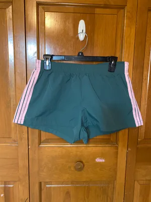 SheIn Green & Pink Side Stripped Track Shorts thumbnail 3