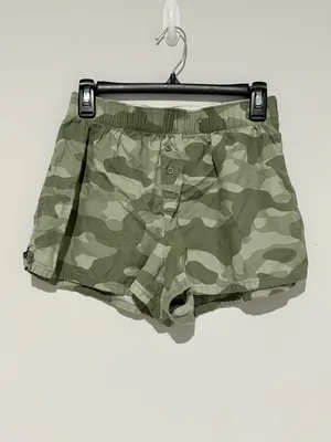 Wild fable Camo boxer Elastic Waist‎ Women’s Lounge Shorts Olive Camo small thumbnail 2