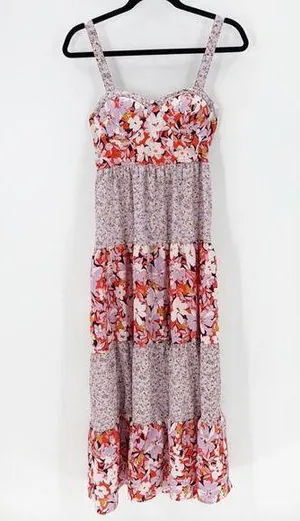 Band of Gypsies tiered adjustable maxi dress summer bohemian cottagecore size S thumbnail 1