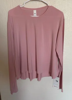 Lululemon Modal Relaxed Fit Lounge Long Sleeve NWT SZ 8 Pink Haze thumbnail 1