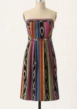 Anthropologie Edme & Esyllte pueblo ikat strapless dress sz 4 thumbnail 1