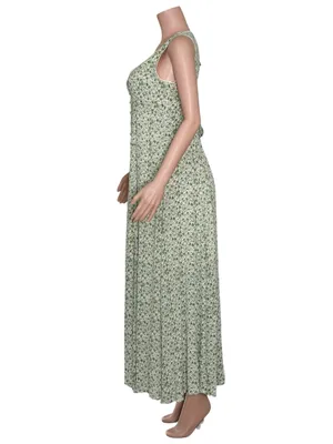 ZOCO. Honey Floral Maxi Dress, Ditsy Green, Small thumbnail 5