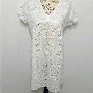 White Eyelet Swim Cover thumbnail 2