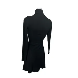 Reformation Maya Black Knit Long Sleeve Turtleneck A Line Mini Dress Size S thumbnail 6
