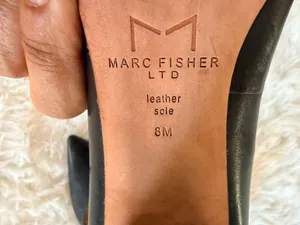Marc Fisher Ltd Black Leather Pointed Toe Block Heel Pumps Size 8M thumbnail 4