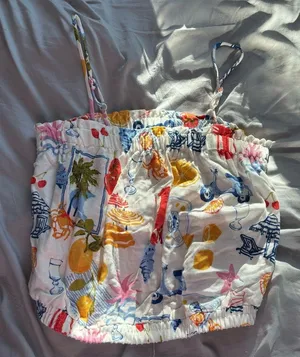Anthropologie Summer Sticker Print Top thumbnail 1