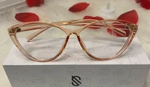 Light Pink Cat eye glasses with anti-blue light thumbnail 1