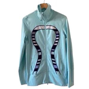Lululemon Athletica Define Jacket | Size 8 | Mint Blue | Oversized Logo thumbnail 2