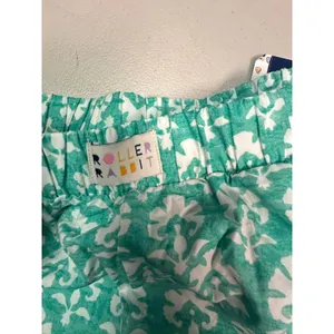 Roller Rabbit Green White Floral Block Print Pajama Boxer Shorts Womens XS NWT thumbnail 4