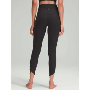 Lululemon Align High-Rise Ruched Waist Pant 25" Black Leggings Size 2 thumbnail 2