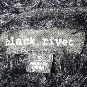 Black Rivet Black‎ Fuzzy Jacket Faux Fur Collar Cozy Winter Layer Small thumbnail 6