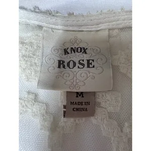 Knox Rose Women White Embroidered Lace V-Neck Boho Tunic Top Size M RN17730 thumbnail 5