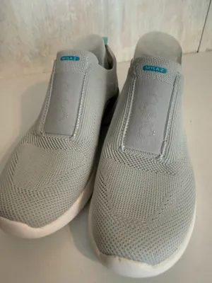 Ryka Tula Myla Lightweight Athletic Sneakers. Lt Gray with Teal Accents thumbnail 1