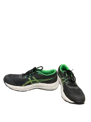 Asics Contend 8 wms black green leather fabric low sneakers sz 6.5 SKU 10-142 thumbnail 2