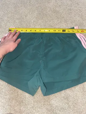 SheIn Green & Pink Side Stripped Track Shorts thumbnail 4