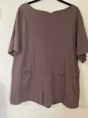 Free People Free Est Monet Romper Size XS Brown Relaxed Oversized T Shirt Boho thumbnail 9
