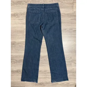 Gap Size 6 28R Women Wide Leg‎ Sailor Jeans Dark Wash Blue Denim Button Detail thumbnail 3