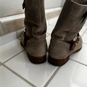 Coach Taupe Suede Ankle Boots with Buckle thumbnail 4