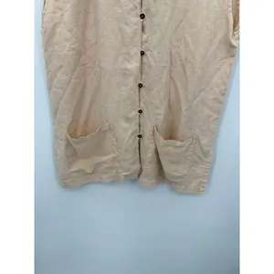 Kiko Linen Tunic Top One Size Lagenlook Oversized Button Front Artsy Boho thumbnail 6