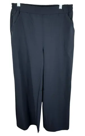 Fabletics Black‎ Elastic Waist Straight Leg Pull On Windbreaker Athletic Pants L thumbnail 1