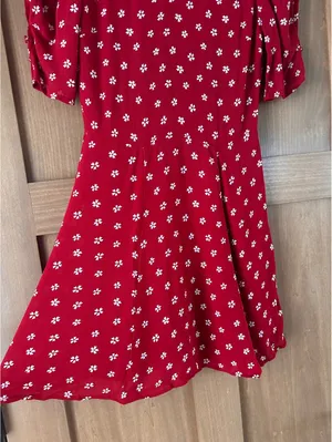 Reformation Bard Floral-Print Crepe Mini Dress in Red Women’s size 6 thumbnail 6