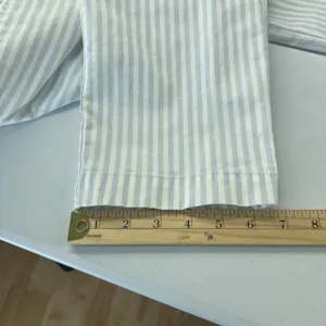 Gap Slim City Cropped‎ Pants Womens 8 White Blue Striped Cotton Tapered Leg thumbnail 12