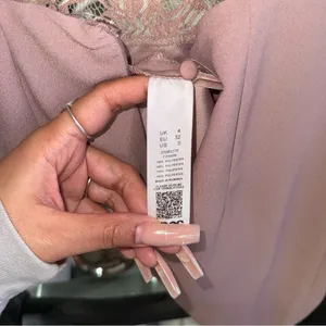 ASOS Blush Pink Lace Panel Mini Dress Open Back Soft Kimono Sleeves Womens 0 New thumbnail 13