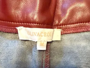 Olivaceous Faux Leather Mini Skirt in Burgundy thumbnail 2