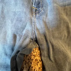 7 For All Mankind High Waist Skinny Distressed Jeans Light Wash‎ Blue Size 28 thumbnail 3